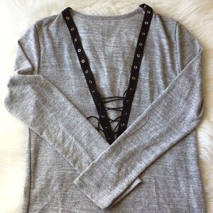 Sexy V Neck Deep Plunge Top